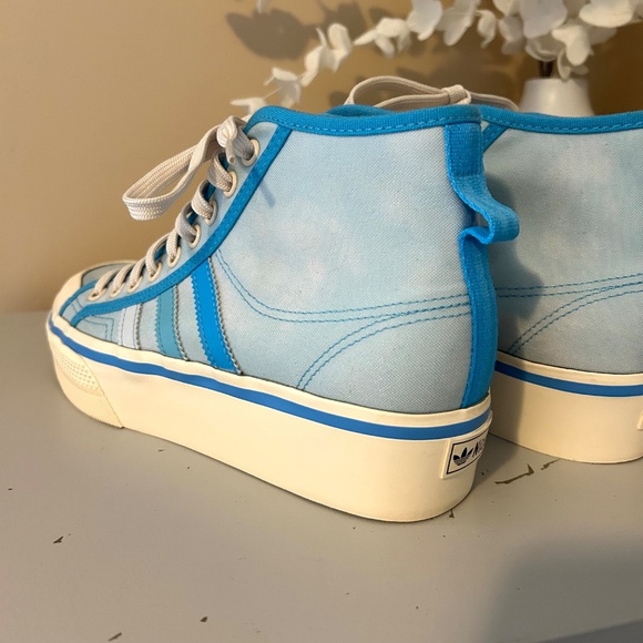 LikeNew! adidas Parley Nizza Platform Mid  Almost Blue Sneakers Women's Size 8.5 - Picture 6 of 15